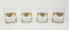 Mid Century Gold Double Old Fashioned Glassware Barware