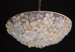 Mid-Century Gold Flower Glass Ceiling Light 1960s by Barovier e Toso