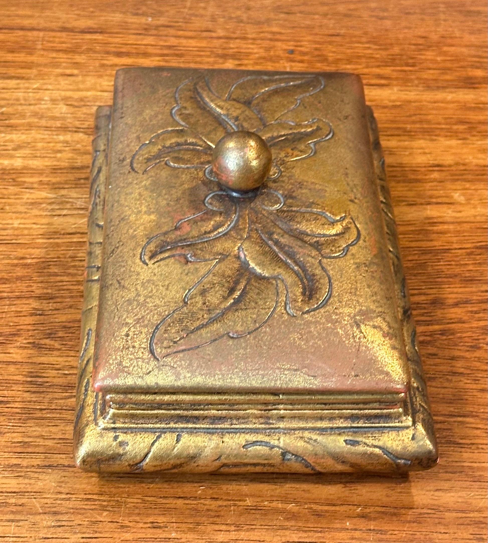 Boîte à bibelots à couvercle en céramique dorée du milieu du siècle par McFarlin Freeman Pottery en vente 4