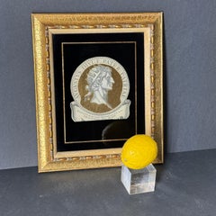 Mid-Century Gold Gilt Painted Framed Art of Roman Emperor Augustus