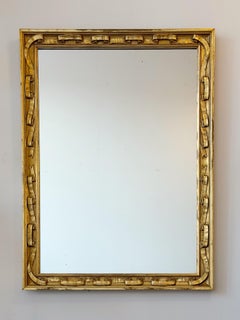 Mid Century Gold Gilt Ribbon Motif Mirror