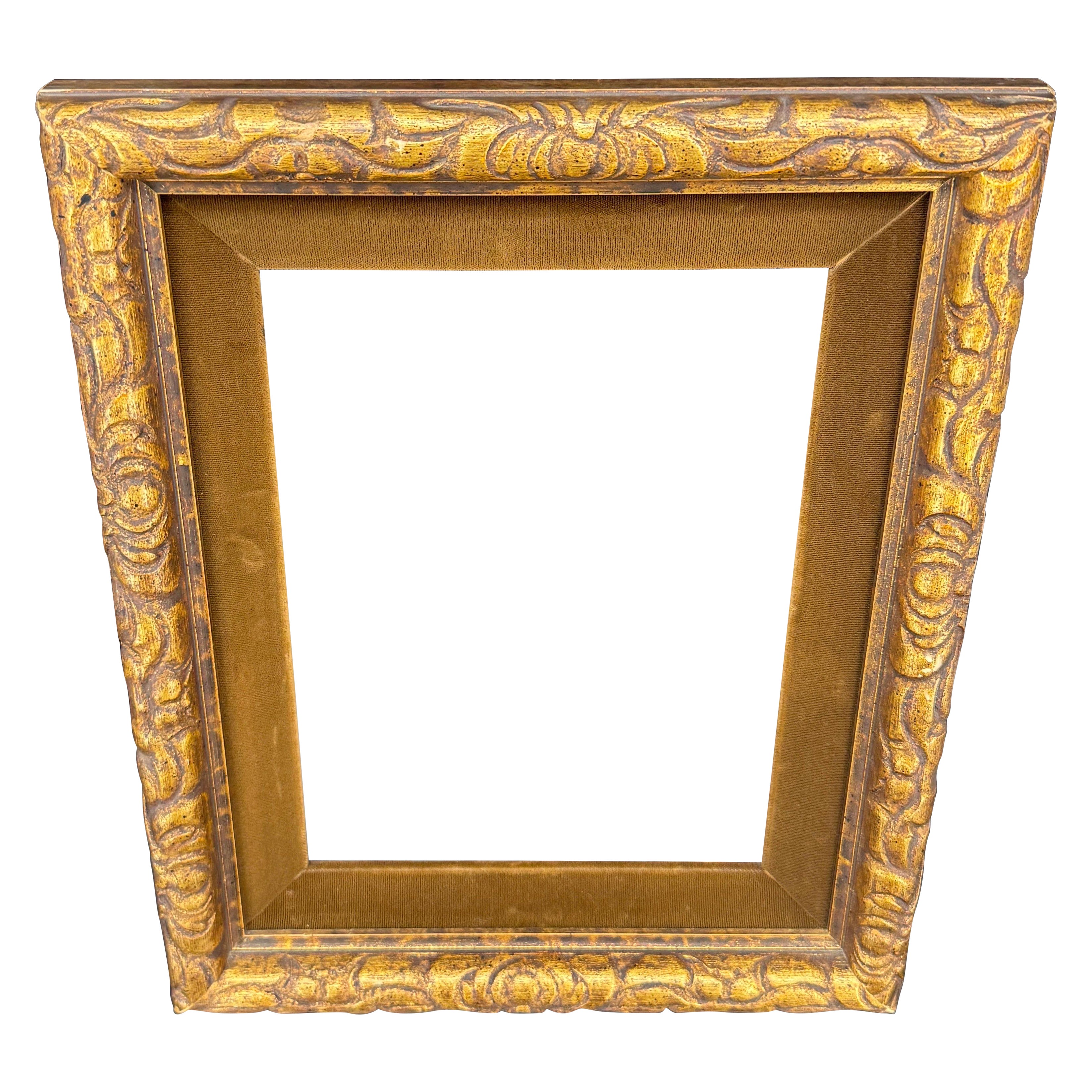 Mid-Century Gold Gilt Wood Art Frame w Liner