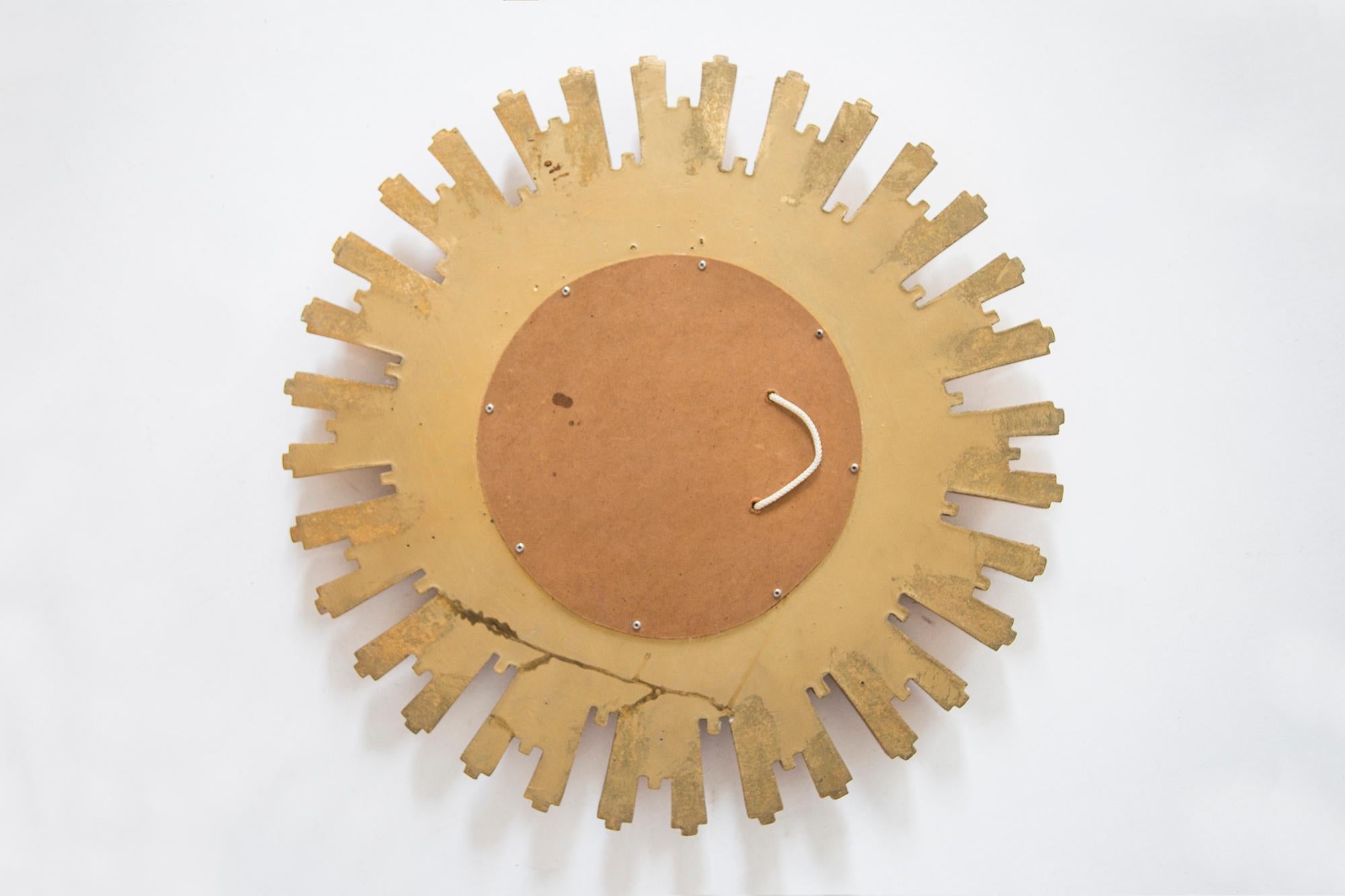 Mid Century Gold Italian Sunburst Mirror, Giltwood, 1960s 6