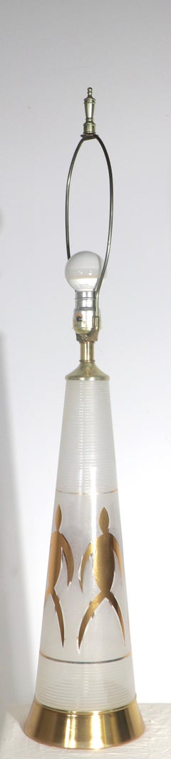Lampada da tavolo in vetro a foglia d'oro di metà secolo Made in USA, 1950/1960 ca.