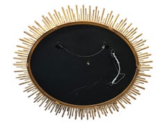 Mid Century Gold Leafed Metal Sunburst Mirror