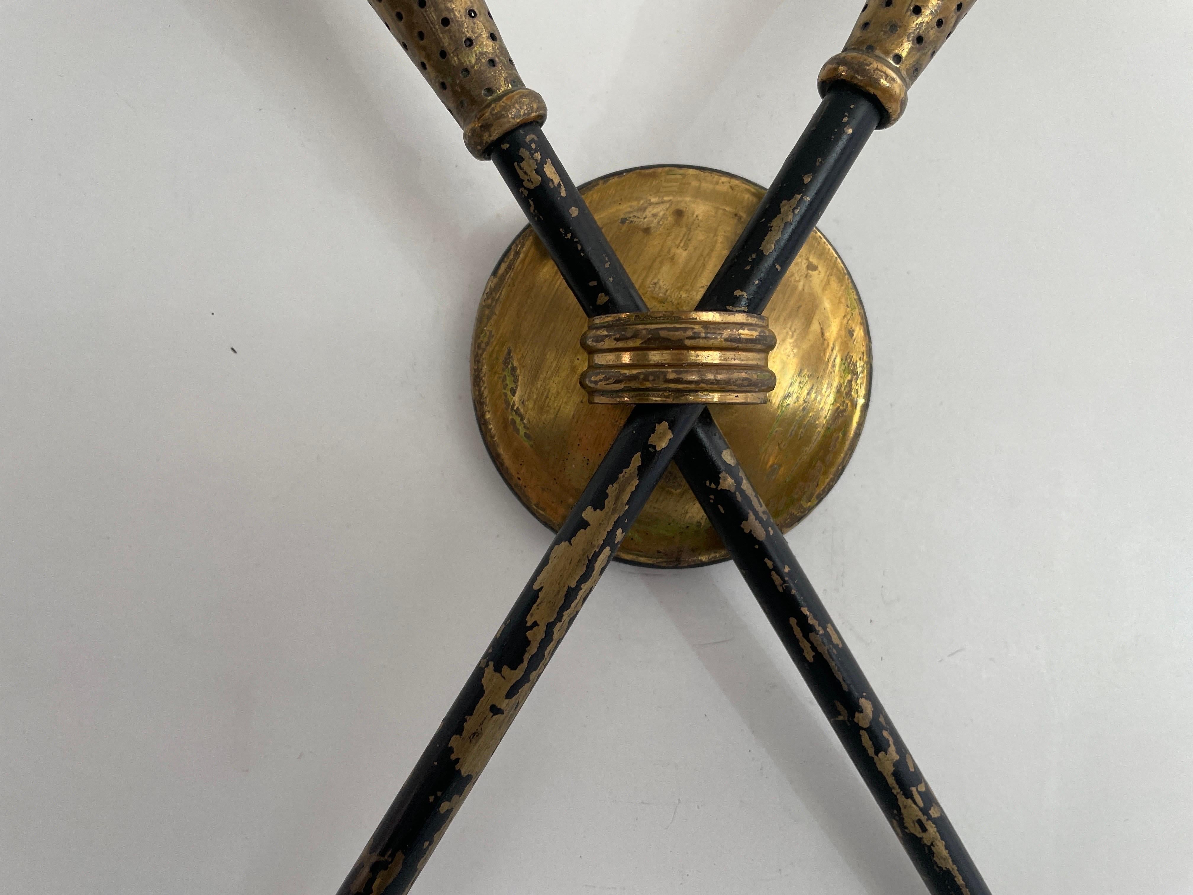 Rare applique en métal doré du milieu du siècle, 1950, France Bon état - En vente à Hagenbach, DE