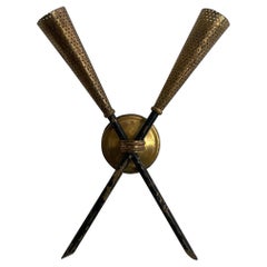 Mid-century Gold Metal Rare Single Sconce, 1950s, France