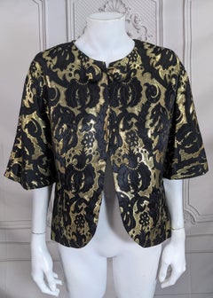Mid Century Gold Metallic Brocade Jacket