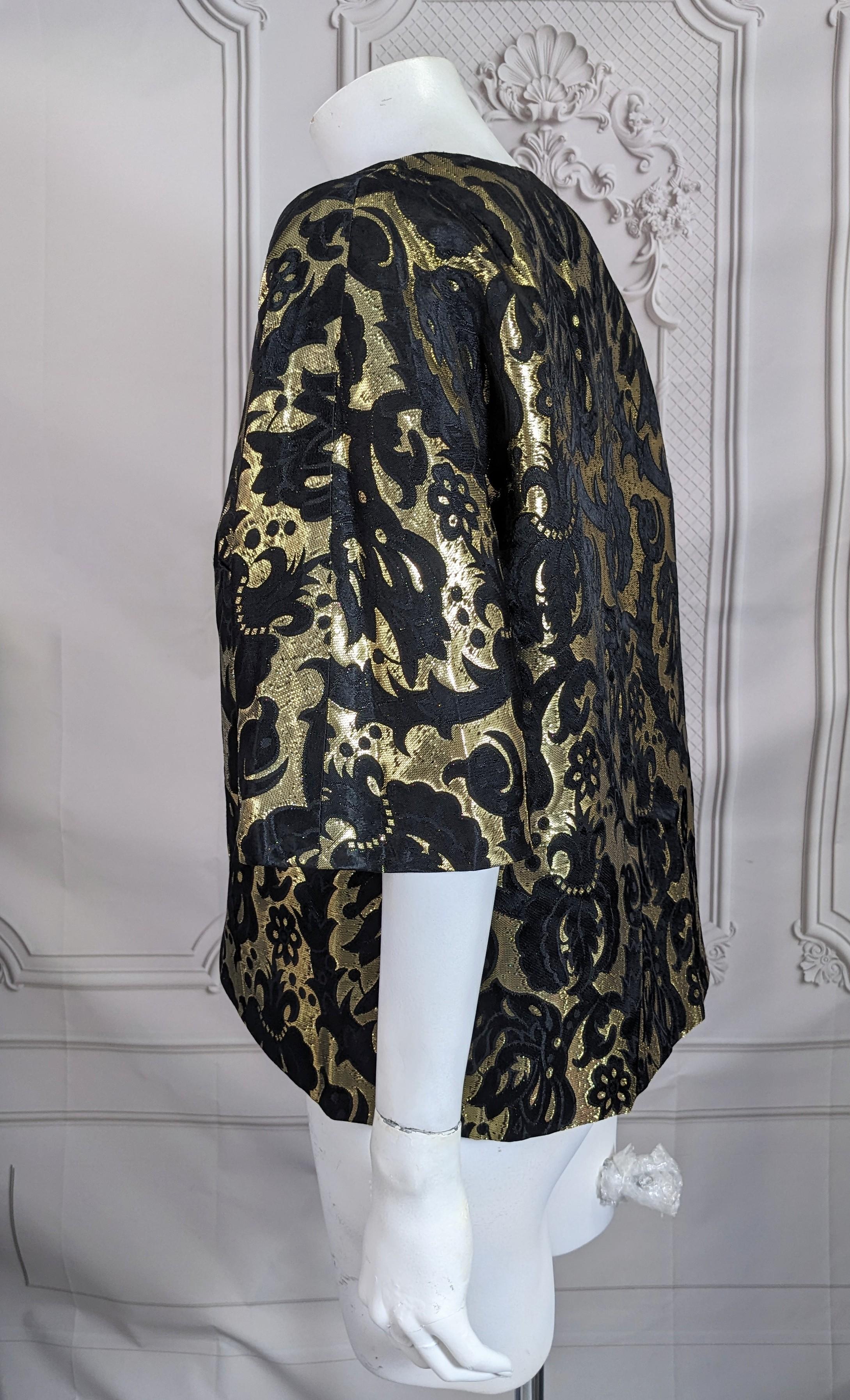 Mid Century Gold Metallic Brocade Jacket For Sale 2