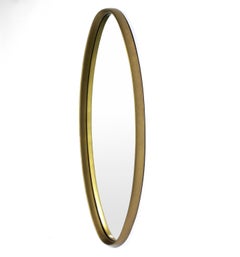 Midcentury Gold Oval Mirror