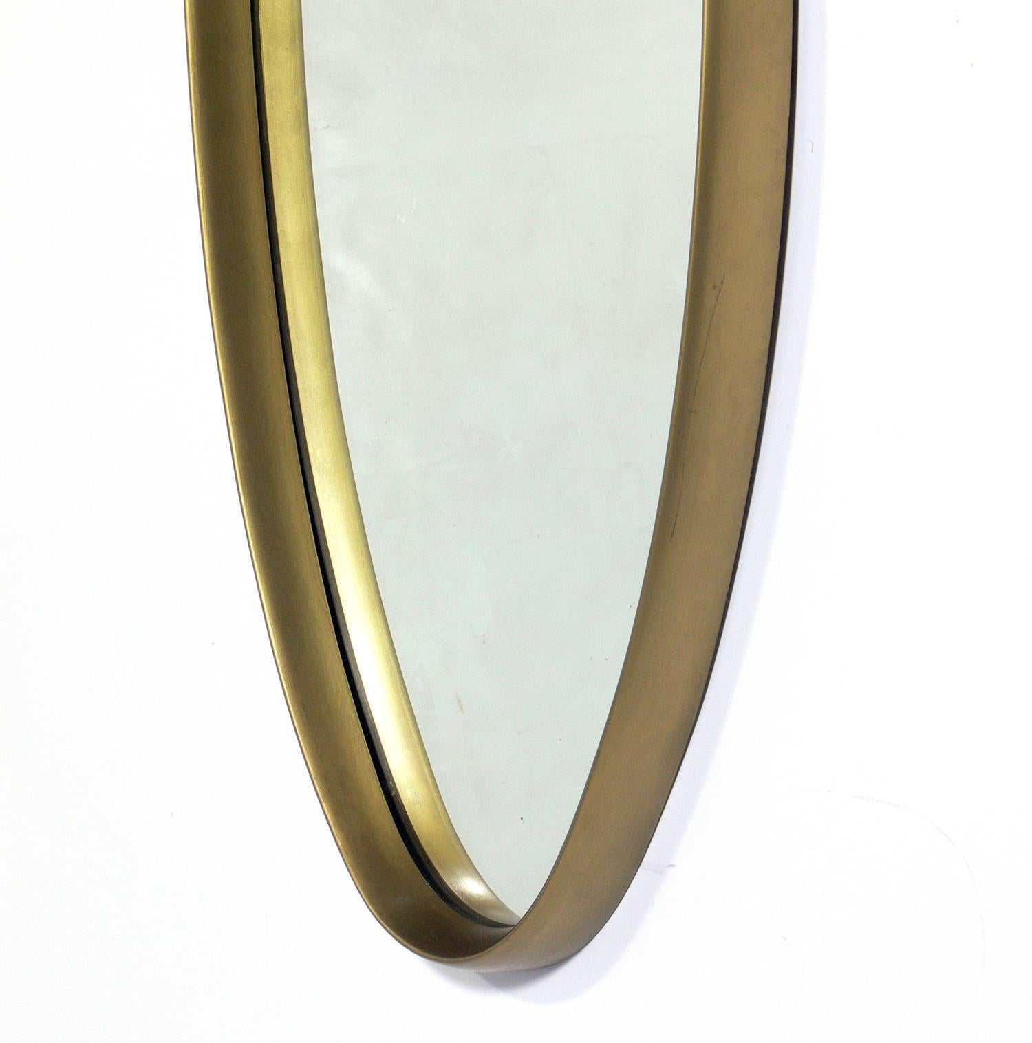 American Midcentury Gold Oval Mirror