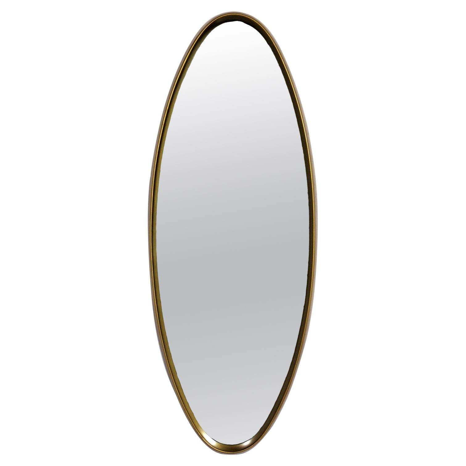 Midcentury Gold Oval Mirror