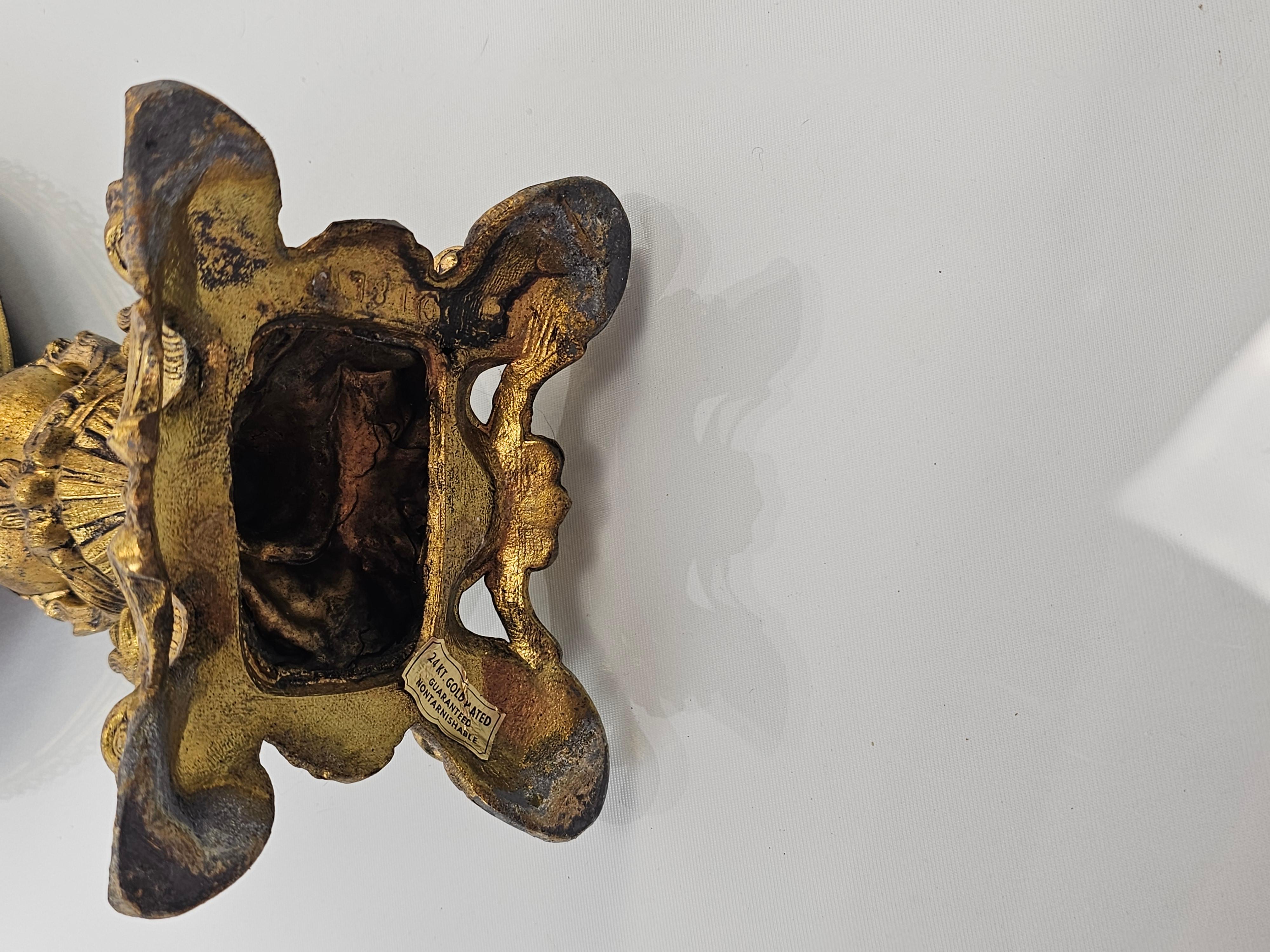 Mid Century Gold Plated Brass Vanity Table Mirror For Sale 7