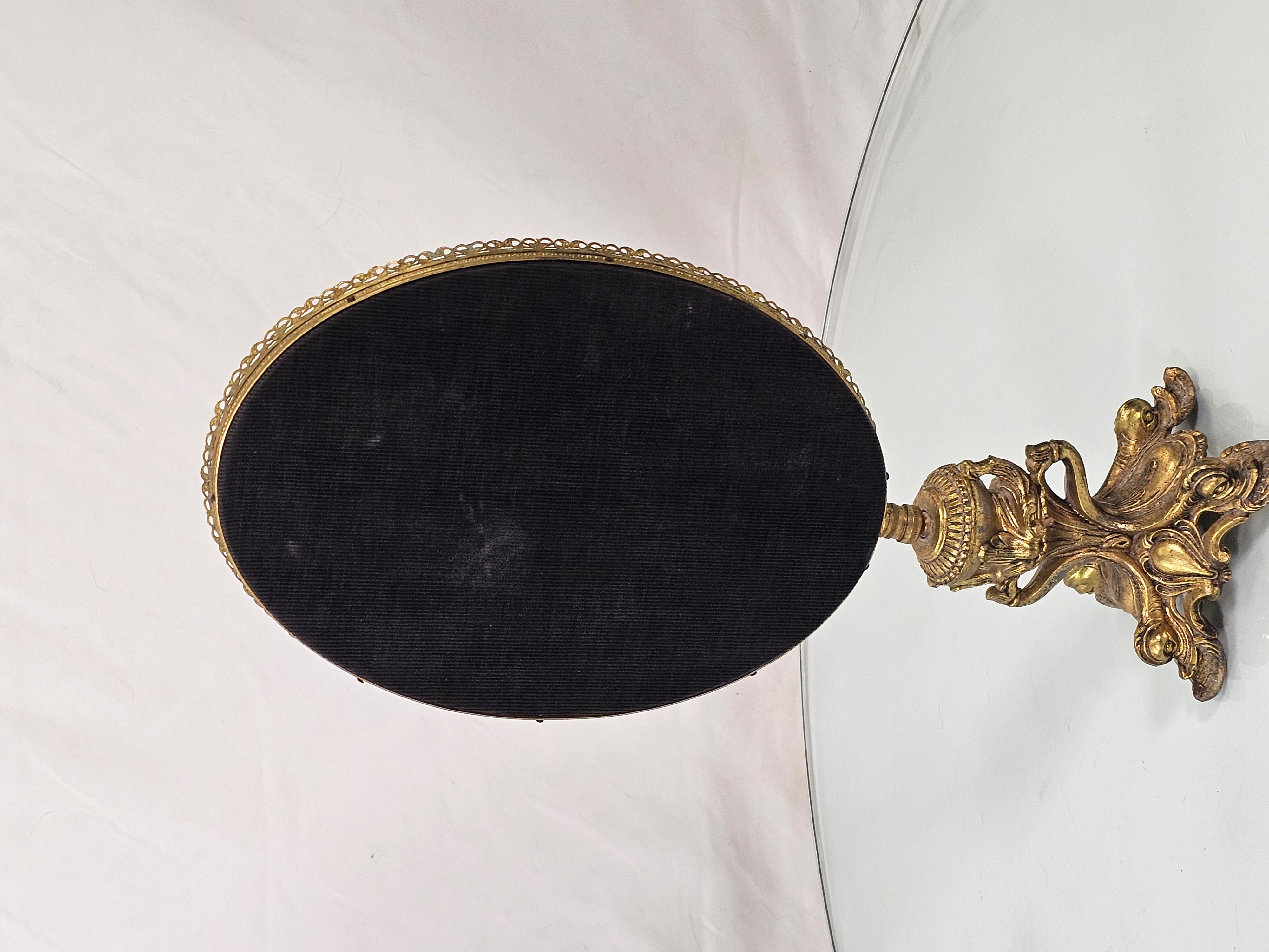 Mid Century Gold Plated Brass Vanity Table Mirror For Sale 1