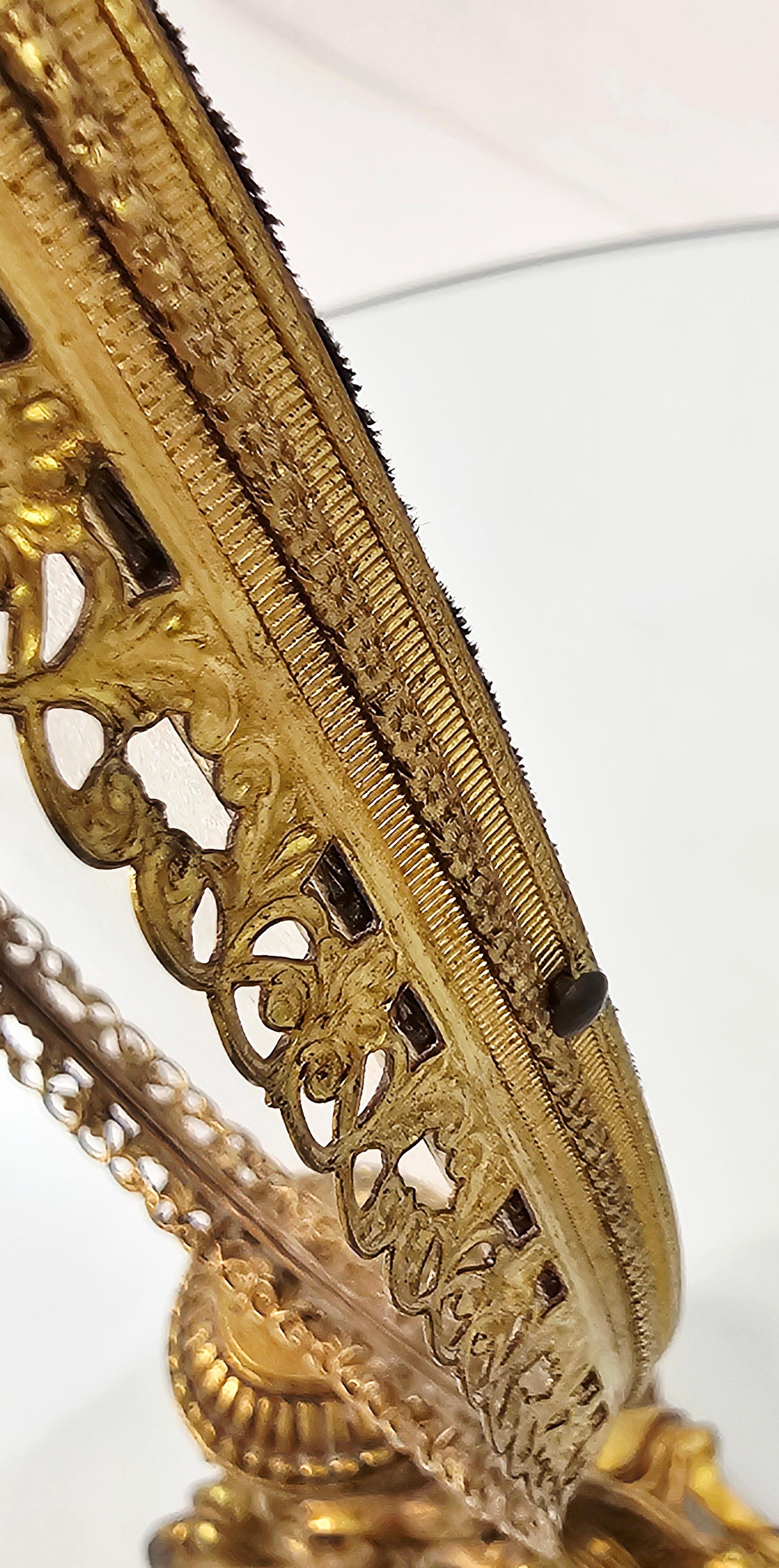 Mid Century Gold Plated Brass Vanity Table Mirror For Sale 4