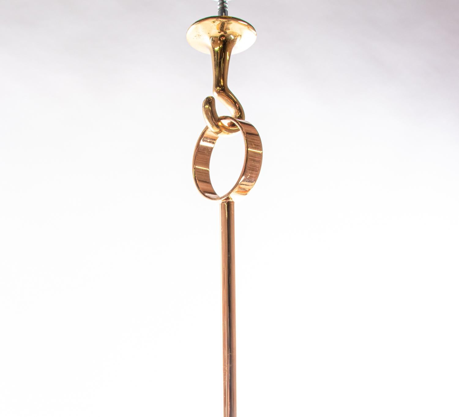 Fin du 20e siècle Lustre à chandelier à huile en plaqué or du milieu du siècle dernier de Freddie Andersen, 1970 en vente
