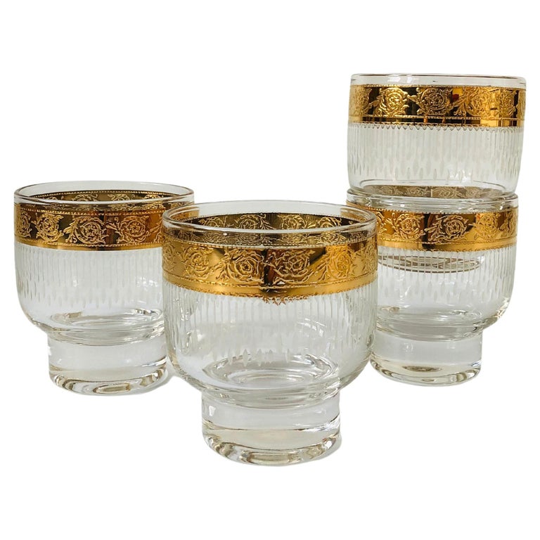 Mid-Century Gold Rimmed Whiskey Glasses, Set of 4 at 1stDibs | mid century  whiskey glasses, mid century modern whiskey glasses, gold whiskey glass