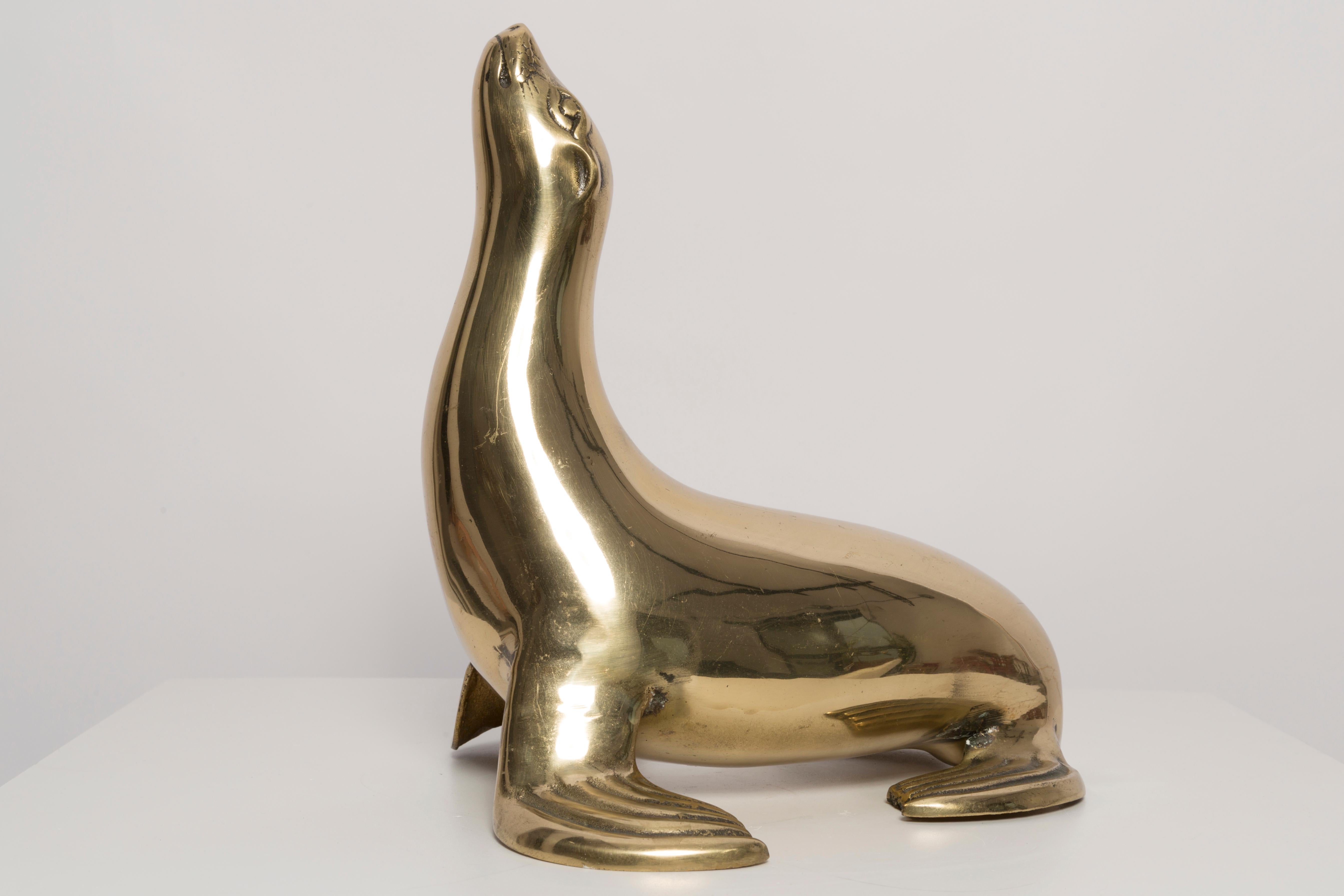 French Mid Century Gold Seal Sculpture, Europe, 1960s