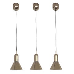 Mid-Century Gold Set of Three Chandeliers and Two Wall Sconces by Estiluz, 1970s