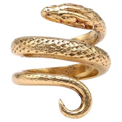 Vintage Mid-Century Gold Snake Ring