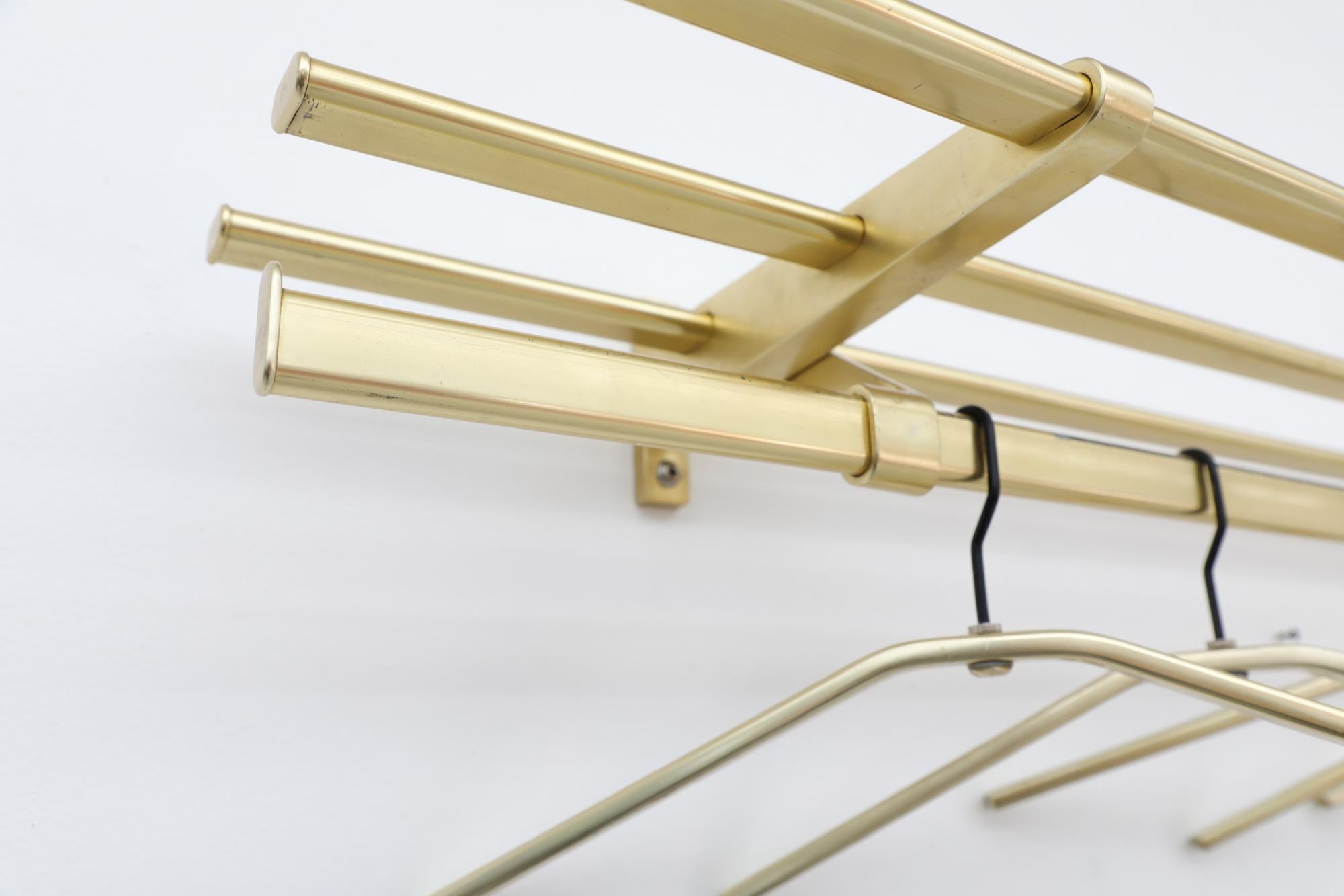 Mid-Century Gold Toned Coat Rack with Hangers For Sale 3