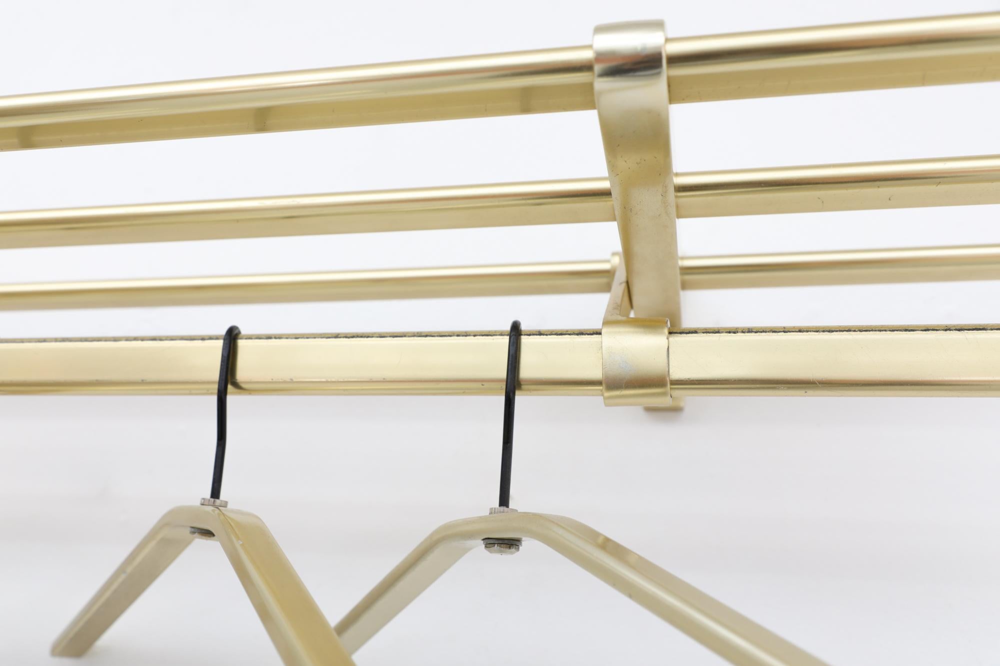 Mid-Century Gold Toned Coat Rack with Hangers For Sale 4
