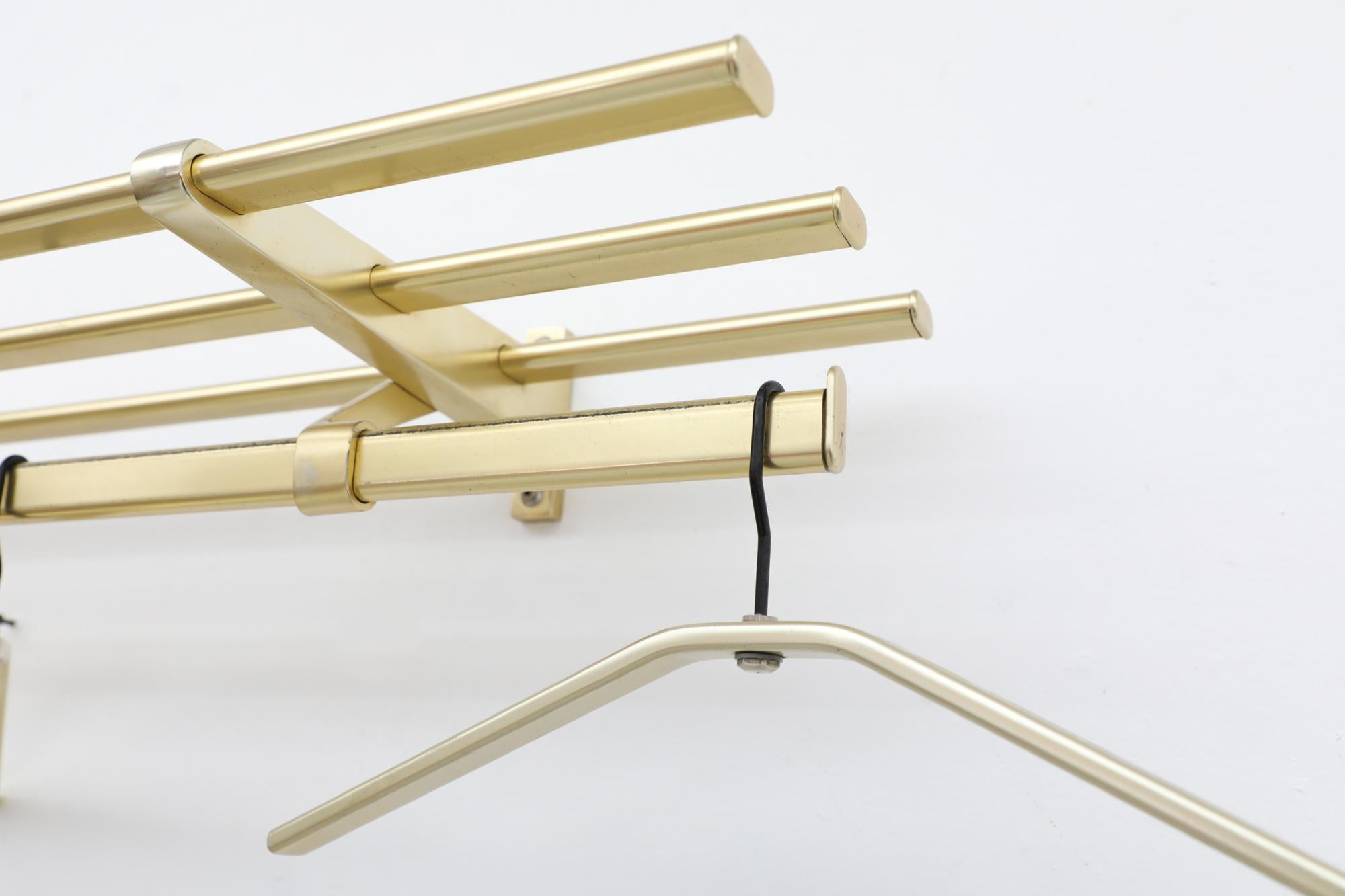 Mid-Century Gold Toned Coat Rack with Hangers For Sale 5