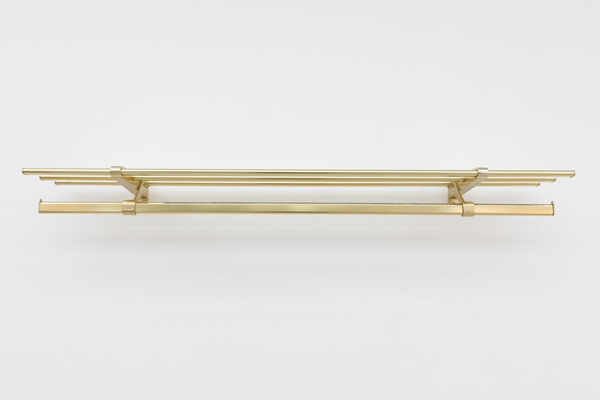 Mid-Century Gold Toned Coat Rack with Hangers For Sale 6