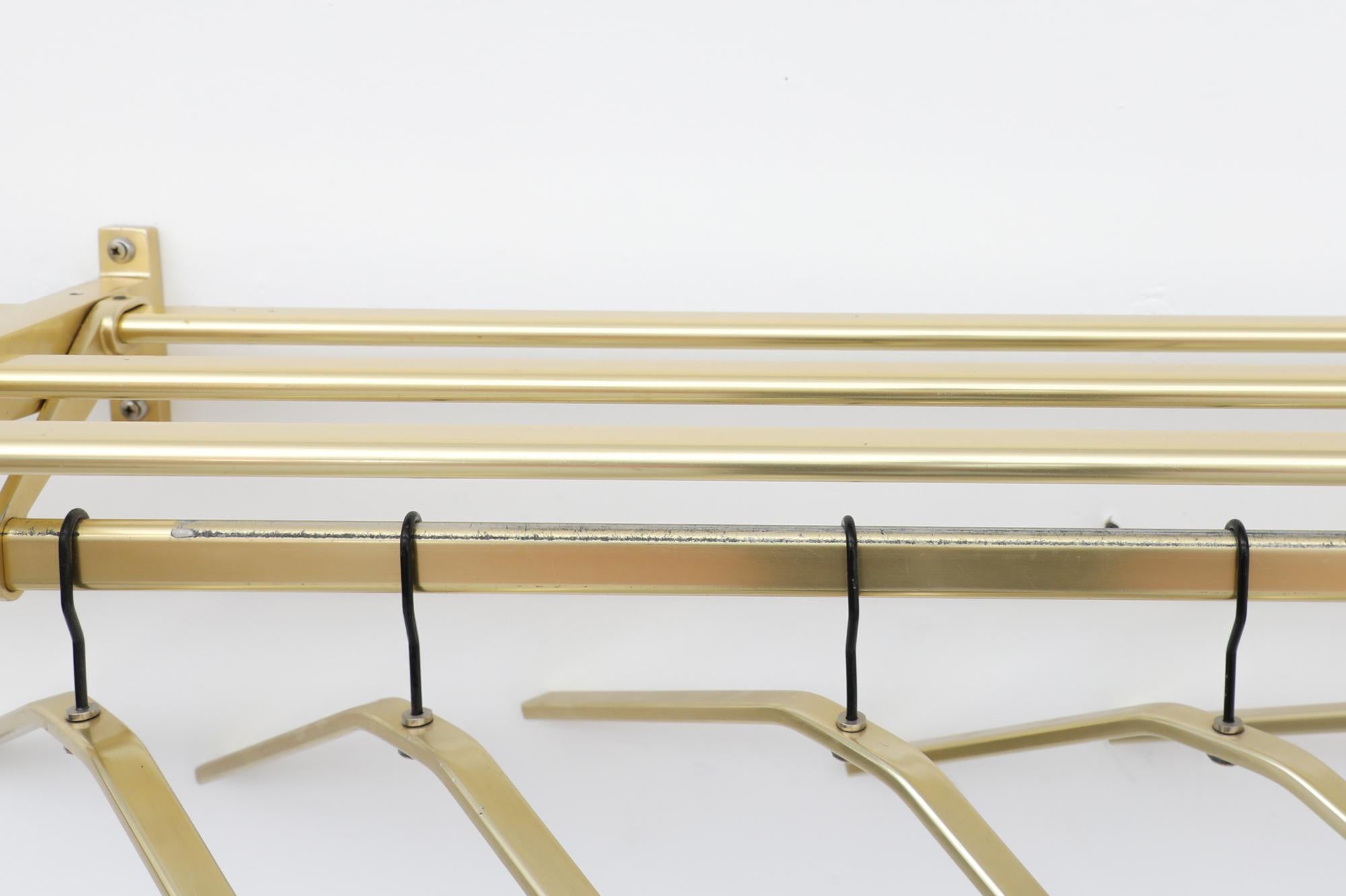 Mid-Century Gold Toned Coat Rack with Hangers For Sale 1