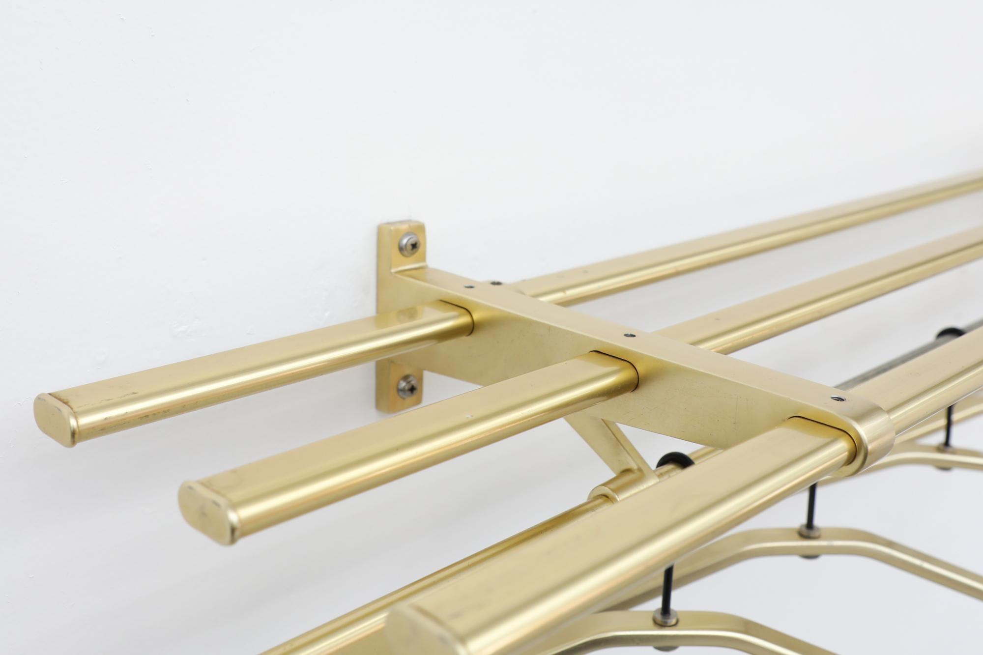 Mid-Century Gold Toned Coat Rack with Hangers For Sale 2