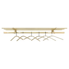 Used Mid-Century Gold Toned Coat Rack with Hangers