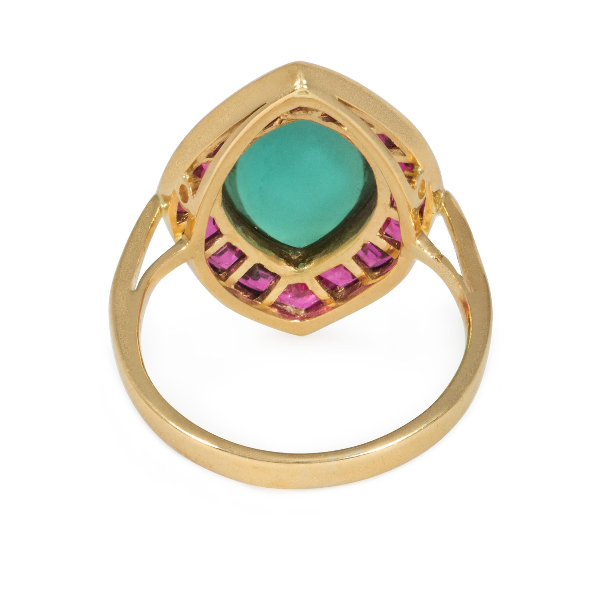 ruby and turquoise ring