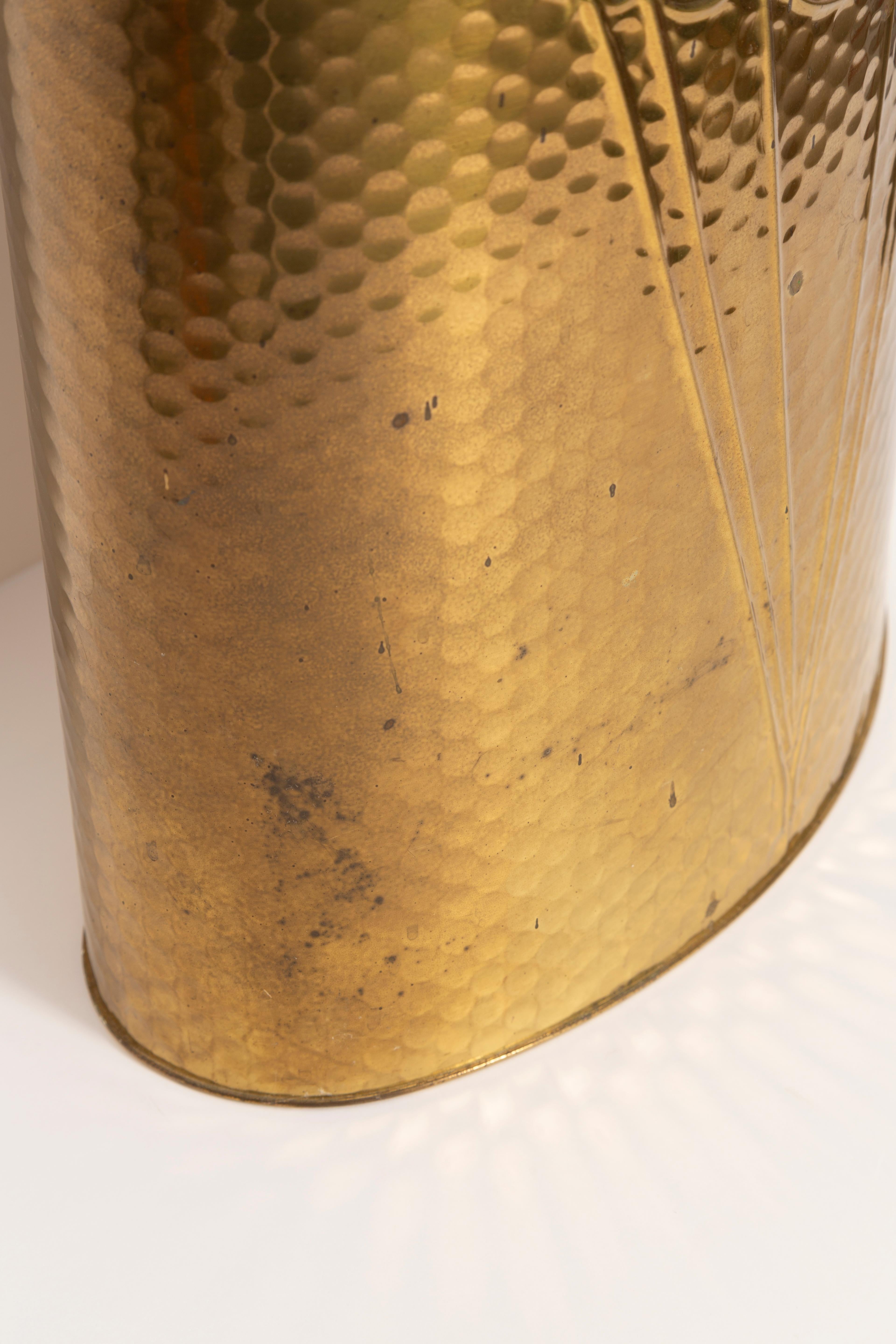 Metal Mid-Century Gold Umbrella Stand, Hollywood Regency, Italy, 1960s