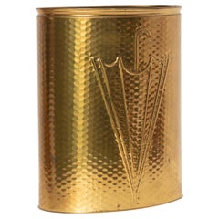 Vintage Mid-Century Gold Umbrella Stand, Hollywood Regency, Italy, 1960s