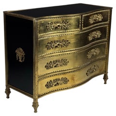 Mid century golden coloured copper Chest of Drawers