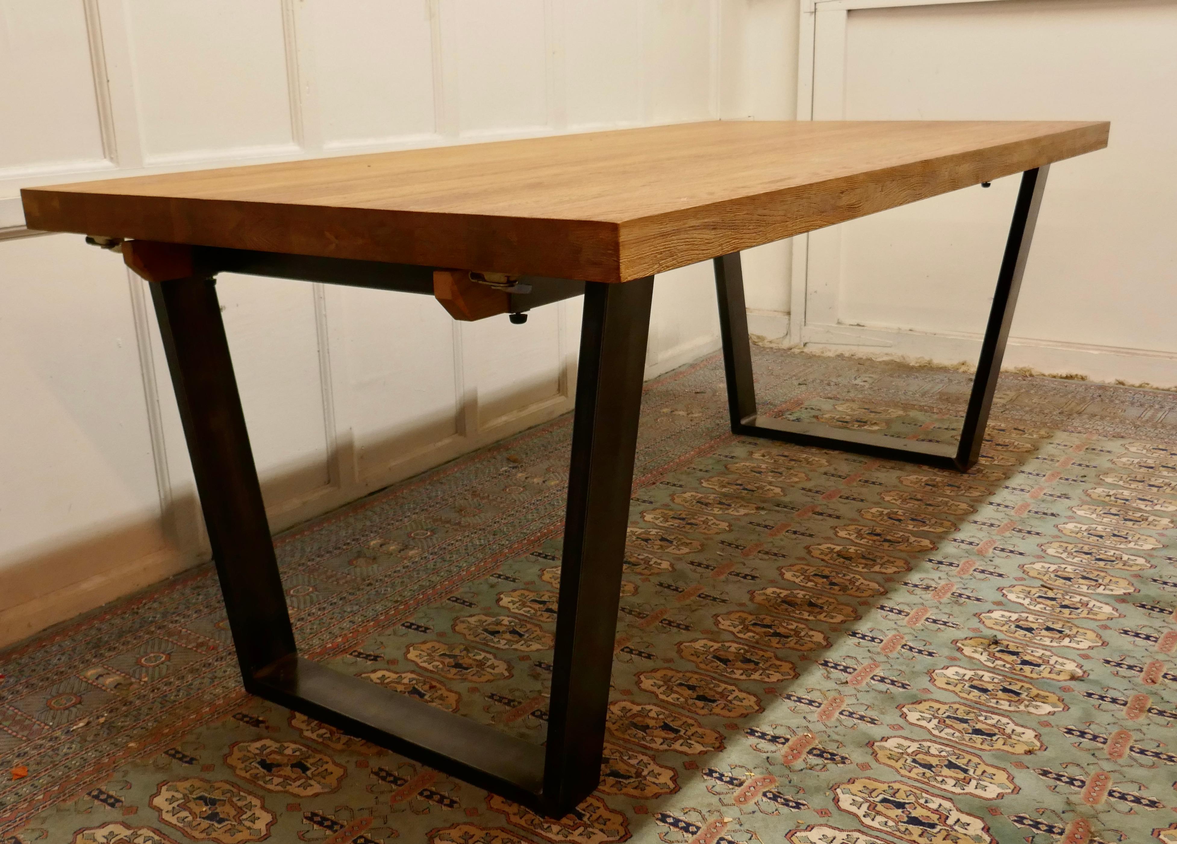 Mid Century Golden Oak Extending Dining Table  Golden Oak 9ft6