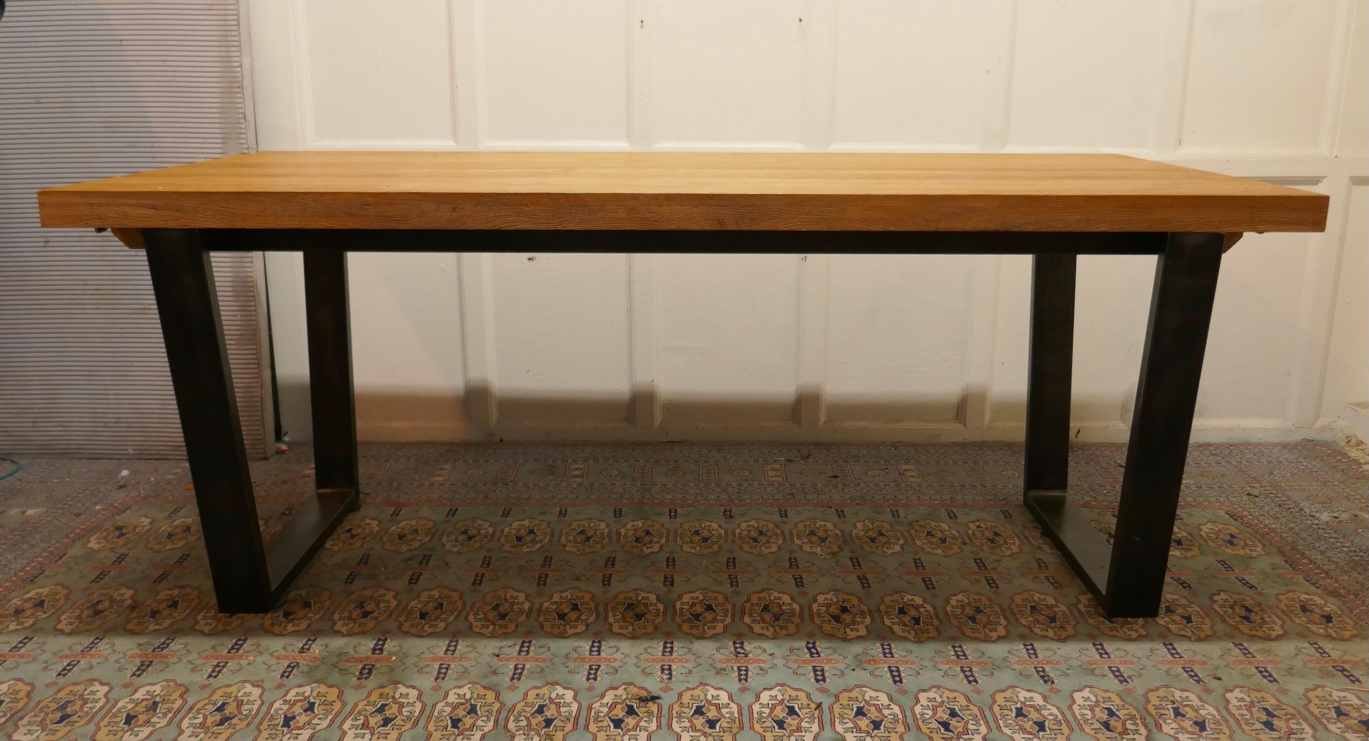 Mid Century Golden Oak Extending Dining Table  Golden Oak 9ft6
