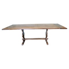 Mid Century Golden Oak Extending Refectory Table