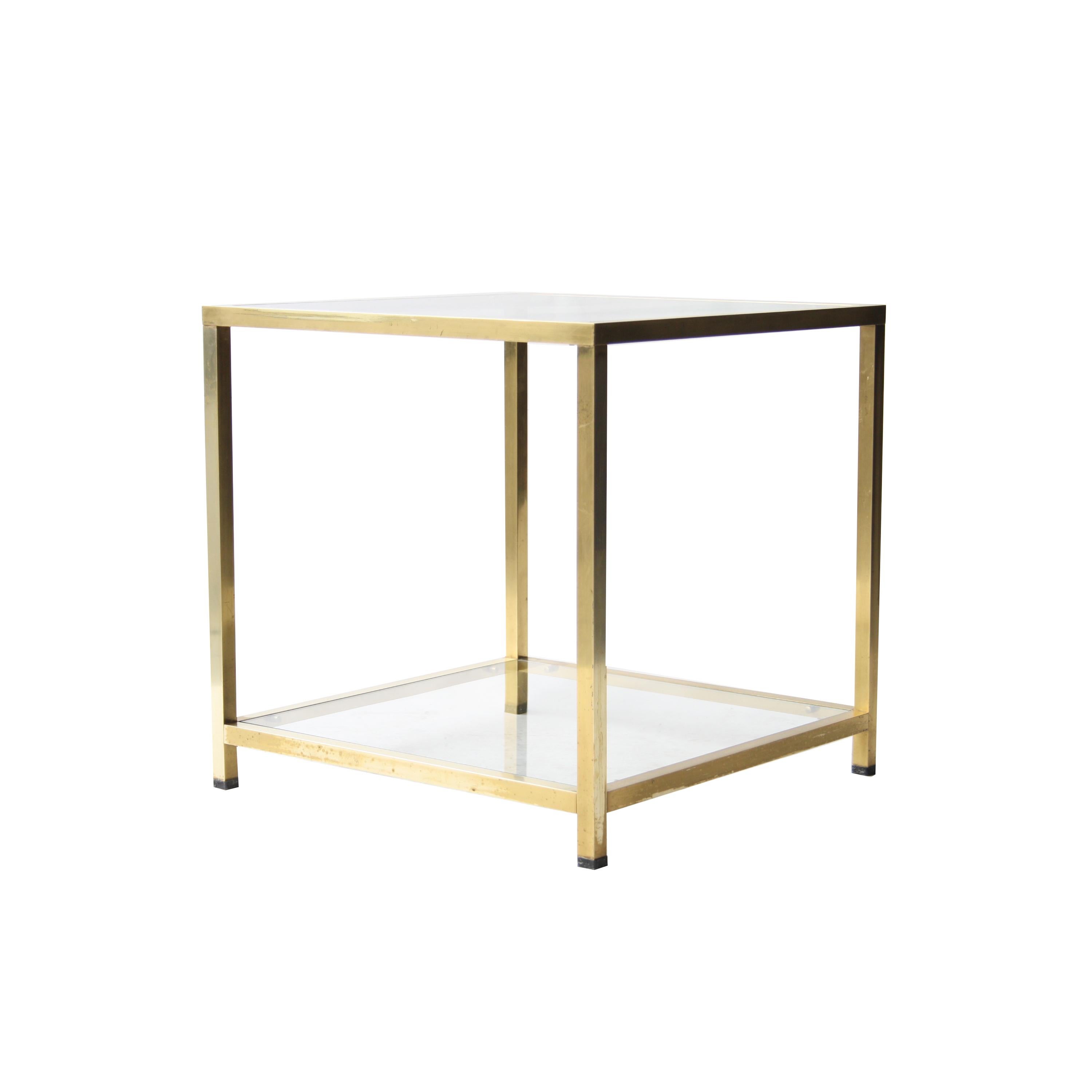 square glass side table