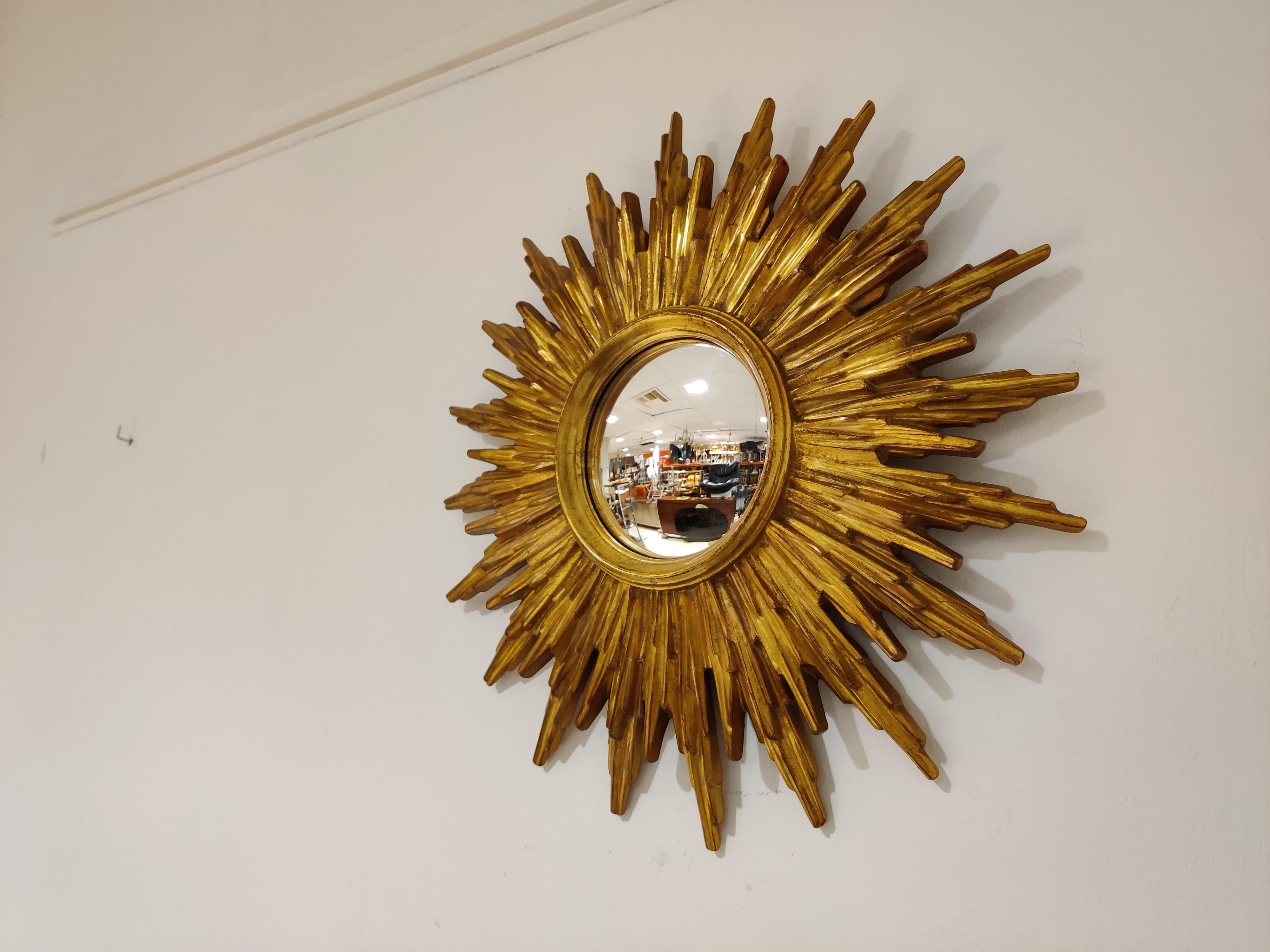 Empire Midcentury Golden Sunburst Mirror, 1960s