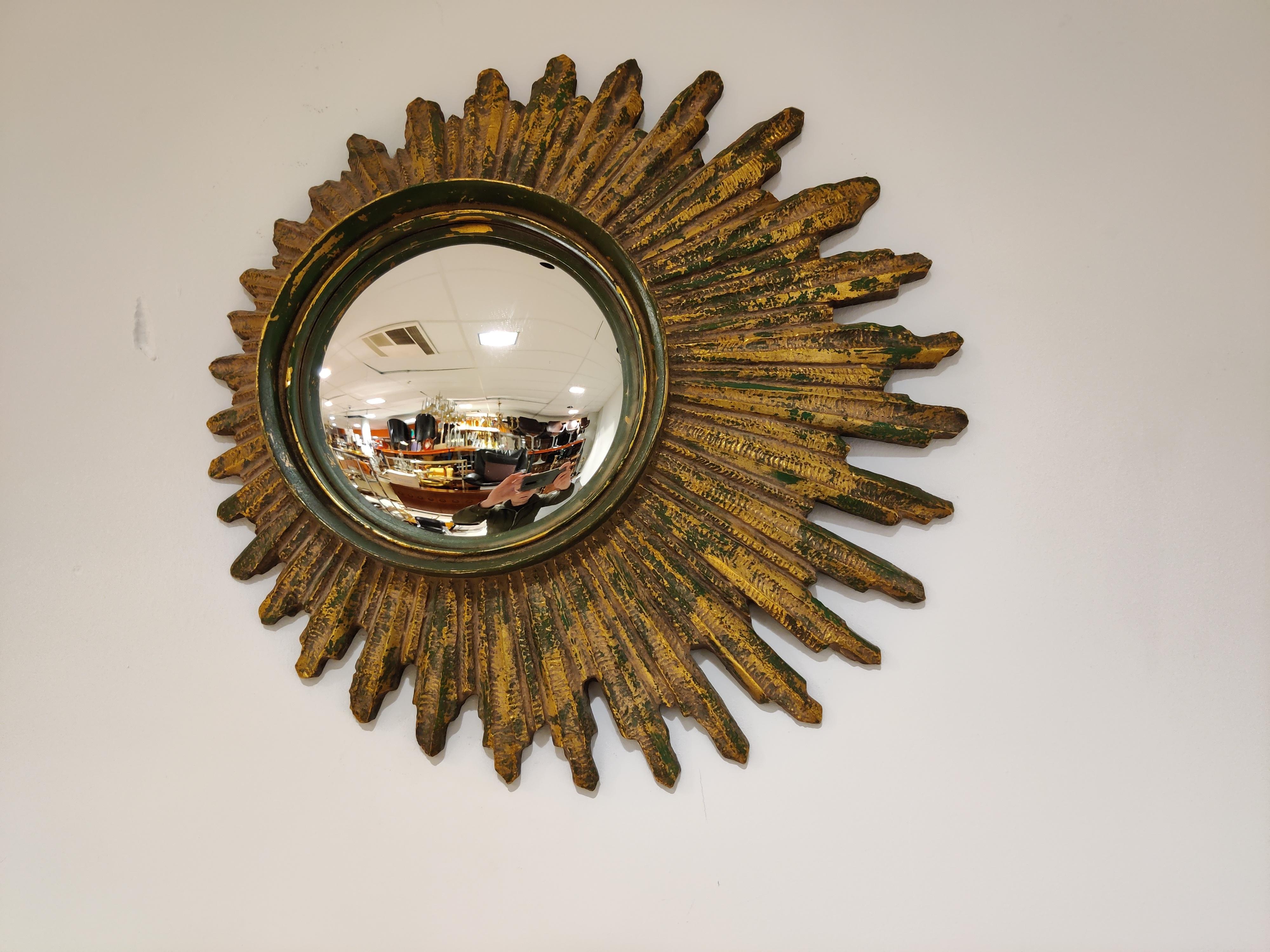 Empire Midcentury Golden Sunburst Mirror, 1960s