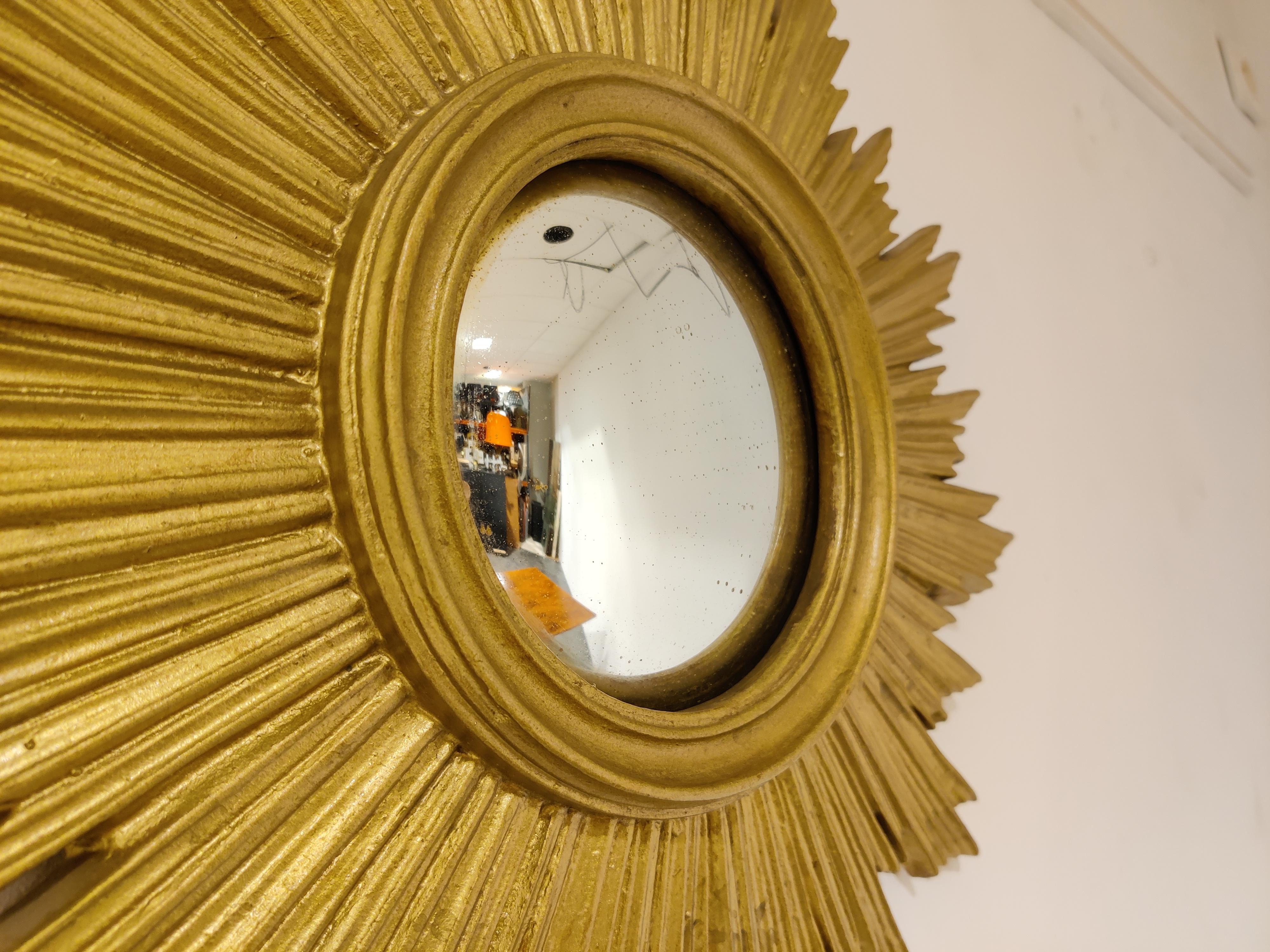 Mid-20th Century Mid Century Golden Sunburst Mirror, 1960s
