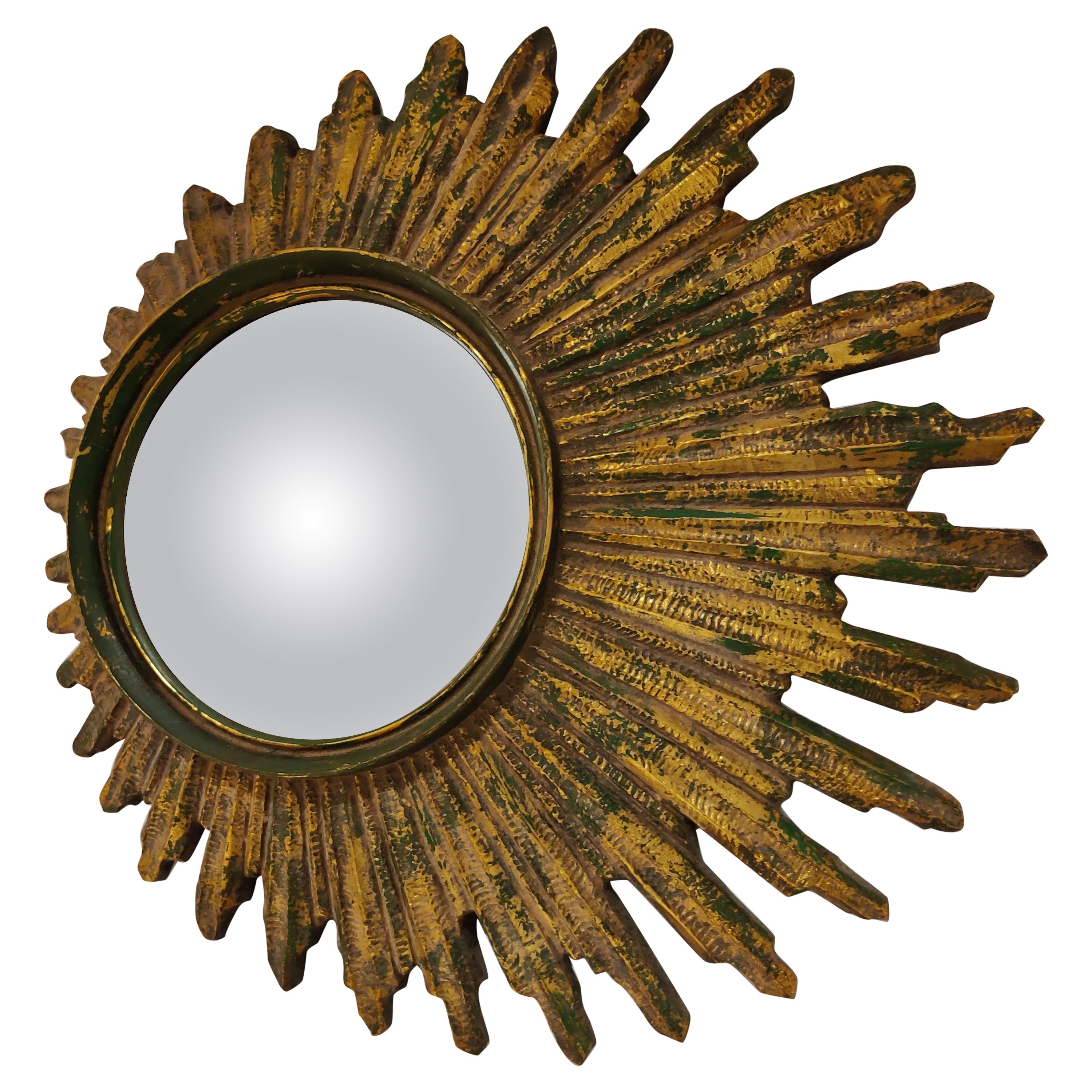 Midcentury Golden Sunburst Mirror, 1960s