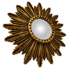 Mid Century Golden Sunburst Mirror, 1960s