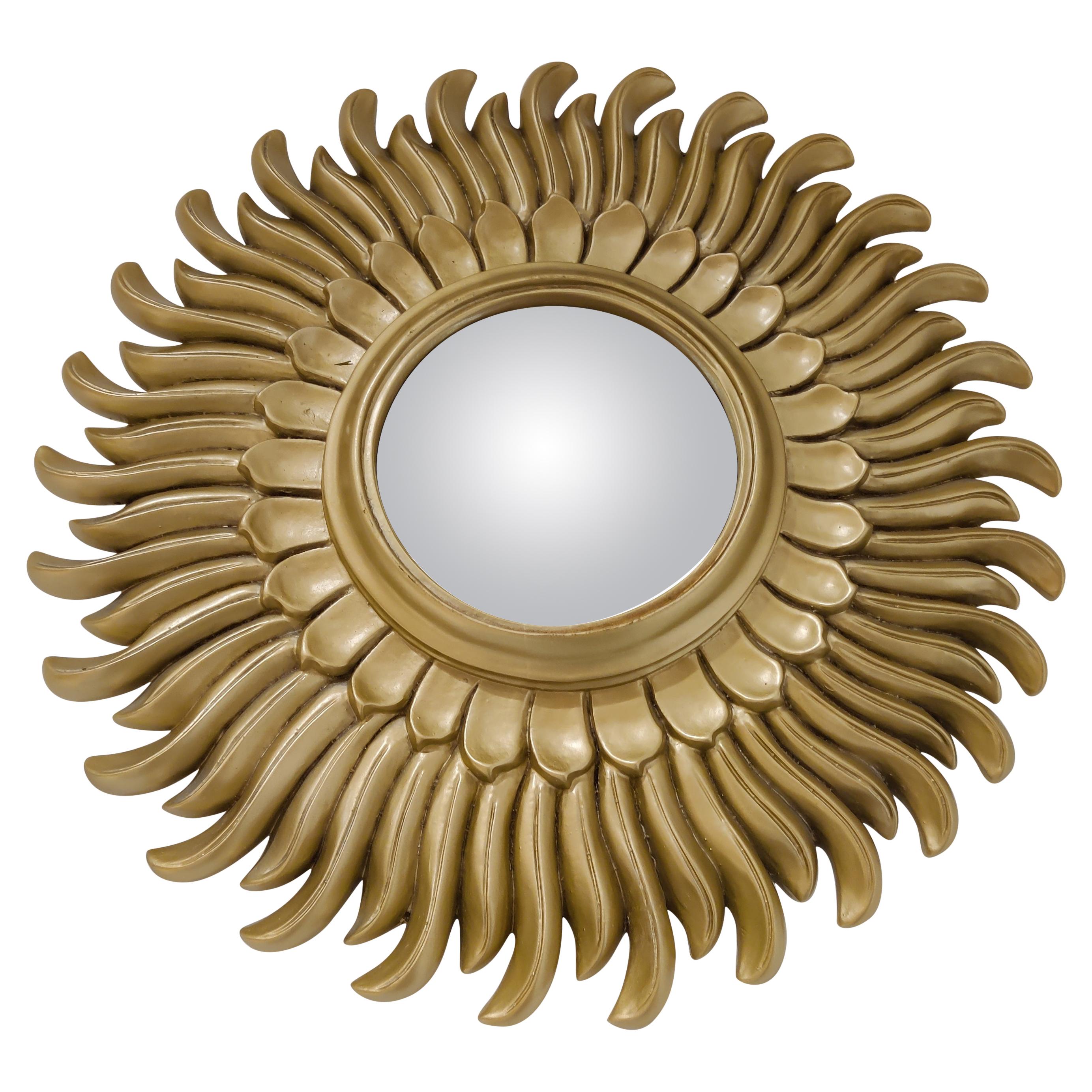 Mid Century Golden Sunburst Mirror, 1960s