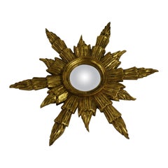 Midcentury Golden Sunburst Mirror