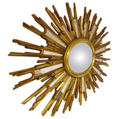 Midcentury Golden Sunburst Mirror