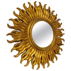 Miroir Mid Century Golden Sunburst
