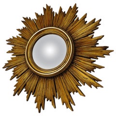 Mid Century Golden Sunburst Mirror