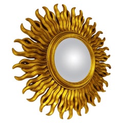 Mid Century Golden Sunburst Mirror